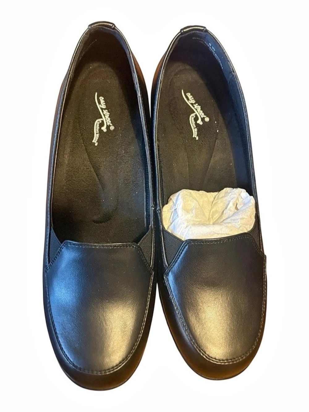 Easy Street Comfort Wave Black Wedge Loafers US 9 NWT